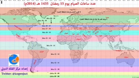 تعرف على خريطة ساعات الصوم في رمضان المقبل