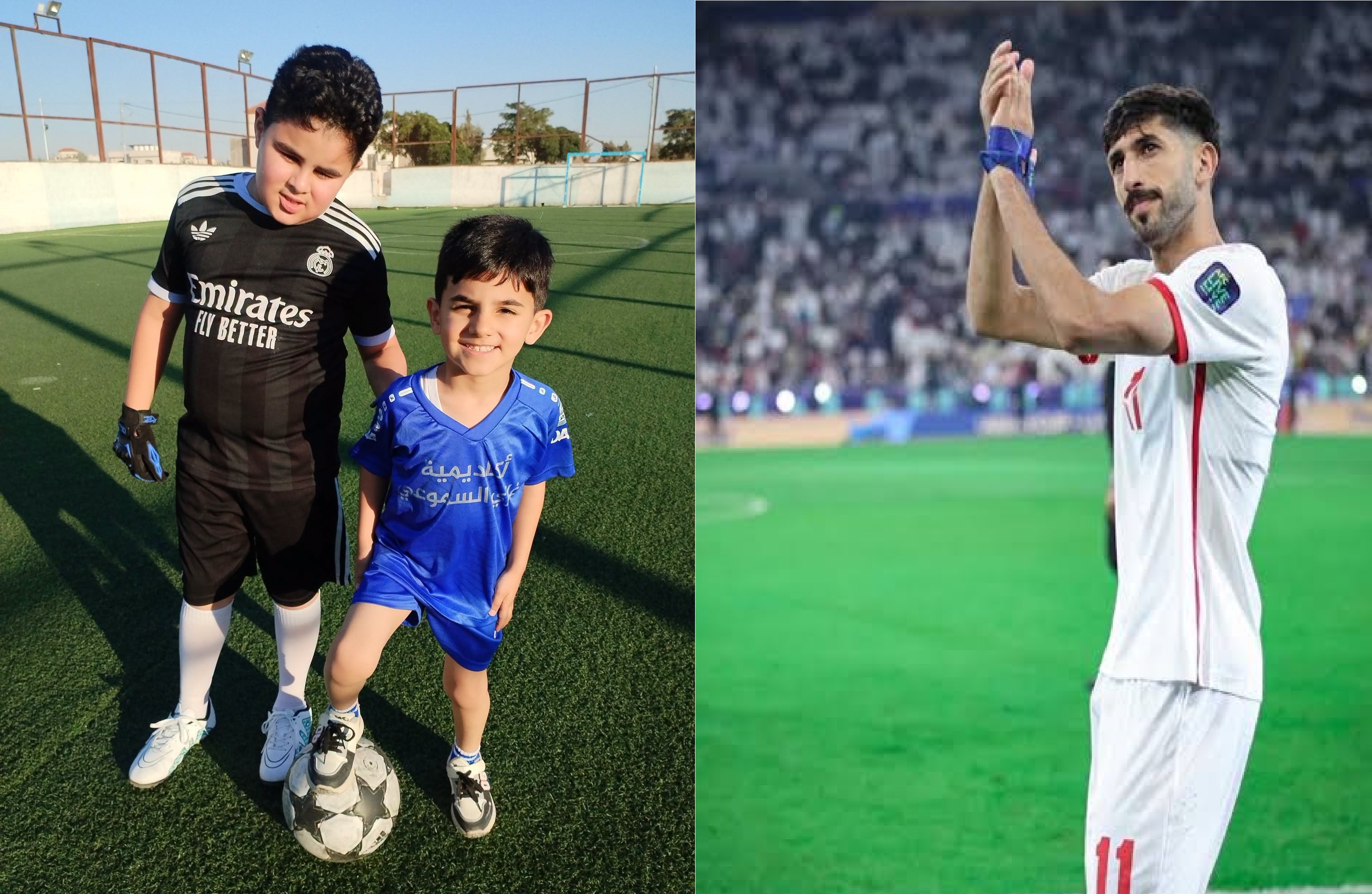 "بدي أشوف يزن" ..  طفلان يوجهان نداءً مؤثراً لنجم المنتخب الوطني يزن النعيمات لتحقيق حلمهما قبل السفر