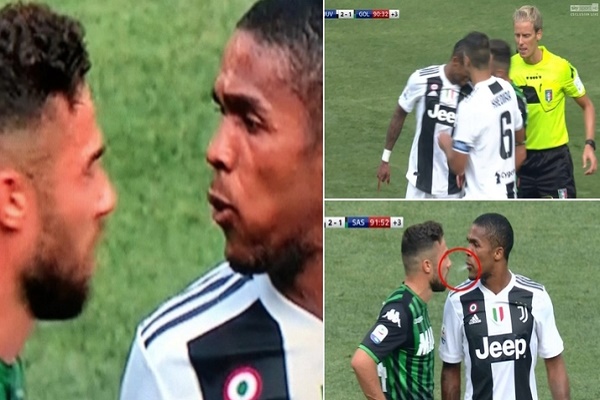 بالفيديو ..  لاعب يبصق في وجه منافسه بمباراة يوفينتوس