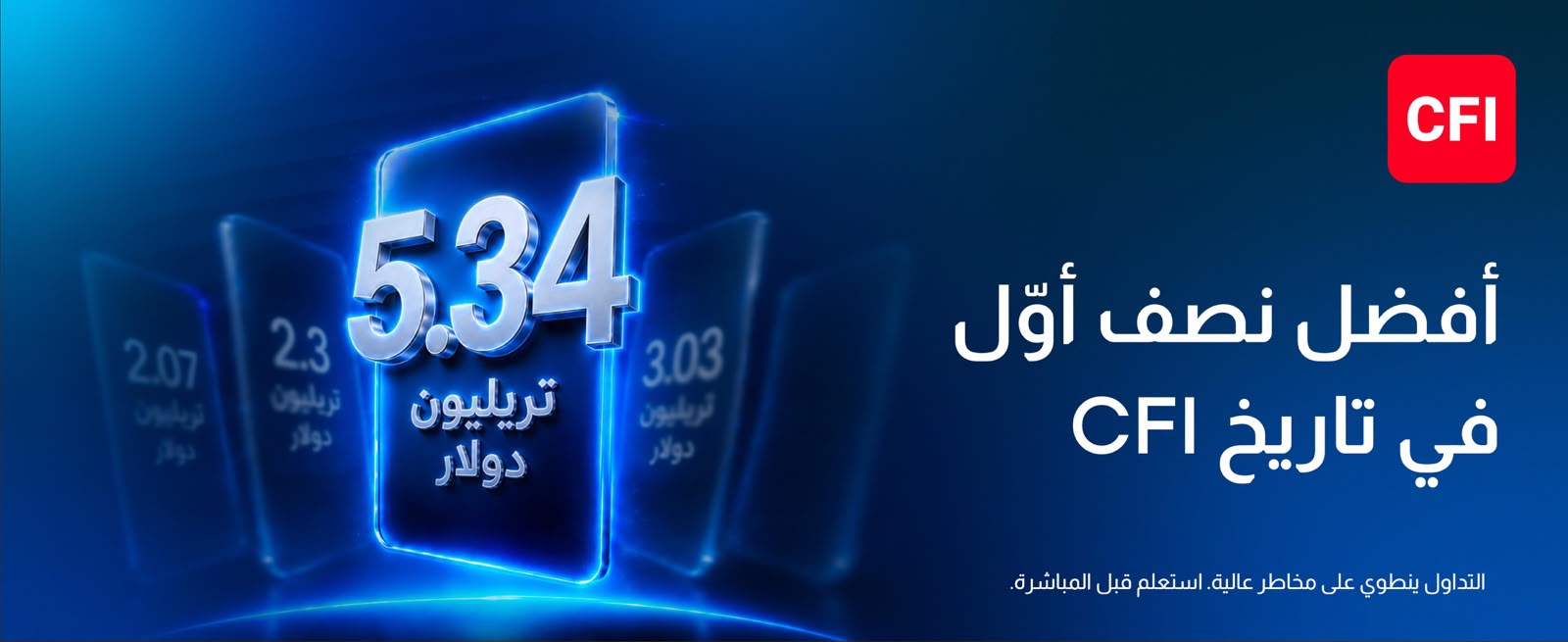 مجموعة CFI تسجّل أقوى نتائج فصلية ونصف سنوية في تاريخها، بأحجام تداول بلغت 3.03 تريليون دولار في الربع الثاني و5.34 تريليون دولار خلال النصف الأول من 2026