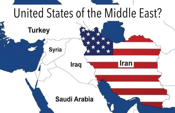 تحمل عنوان "الولايات المتحدة في الشرق الأوسط؟" ..  ترامب ينشر خريطة إيران عليها العلم الأمريكي