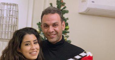 هكذا احتفلت آيتن عامر بعيد ميلاد زوجها ..  صورة