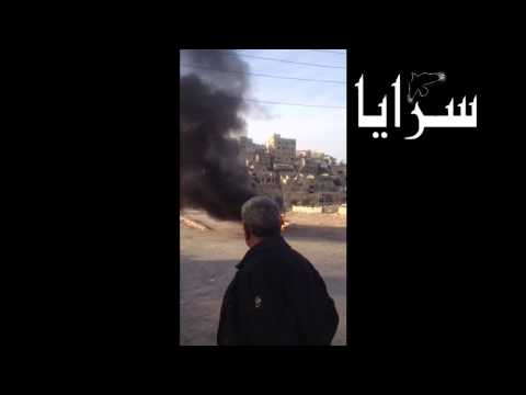 لحظة احتراق مركبة في منطقة المحطة والدفاع المدني يتدخل