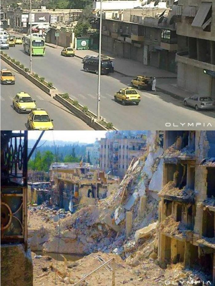 بالصور  .. كيف كانت حلب  ..  وكيف اصبحت الآن بعد الدمار ؟!