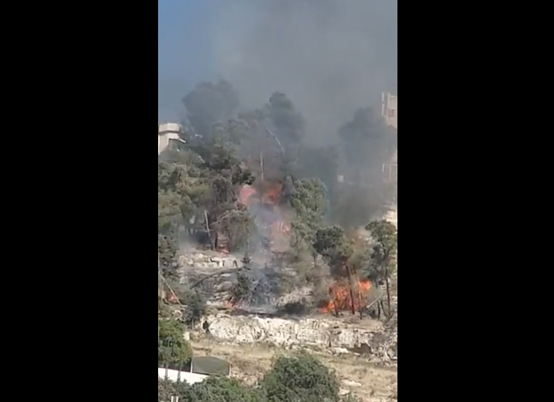 حريق حرجي كبير في ام السوس  ..  فيديو
