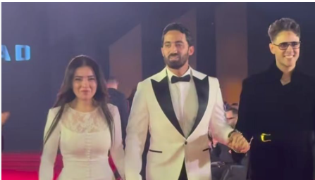 مي عز الدين في أول ظهور رسمي مع زوجها أحمد تيمور ..  أناقة وحضور كلاسيكي