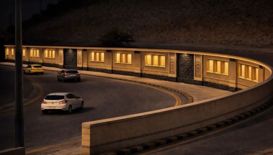 بلدية السلط تنفذ واجهة معمارية مستوحاة من التراث على مدخل المدينة