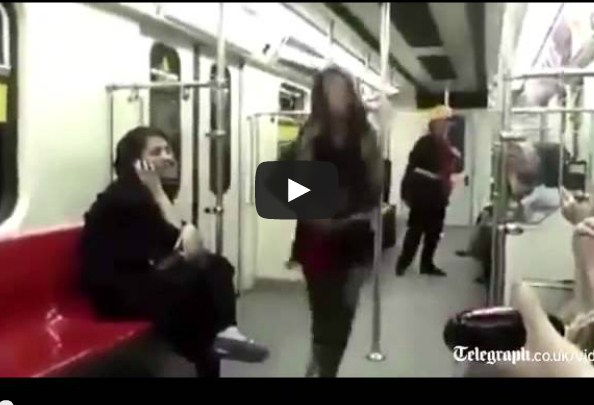 تحدياً لسياسة ايران  .. بالفيديو فتاة ترقص علناً في مترو