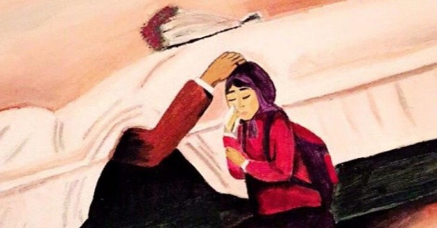 مات أبوها ..  فتخيلته بصورة هزت مواقع التواصل