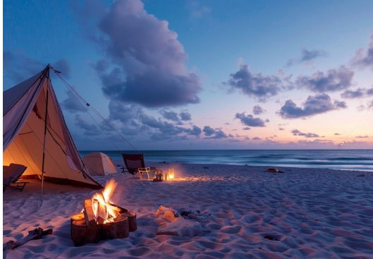 شواطئ الشتاء: جمال التخييم على الساحل بعيداً عن صخب الحشود