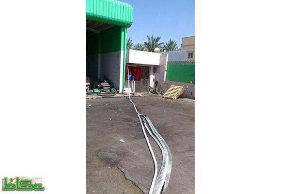 إخماد حريق في محطة وسط حائل