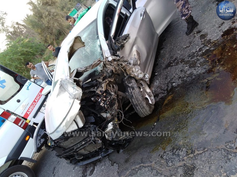 (3) اصابات بحادث سير مروع على طريق اربد عمان 
