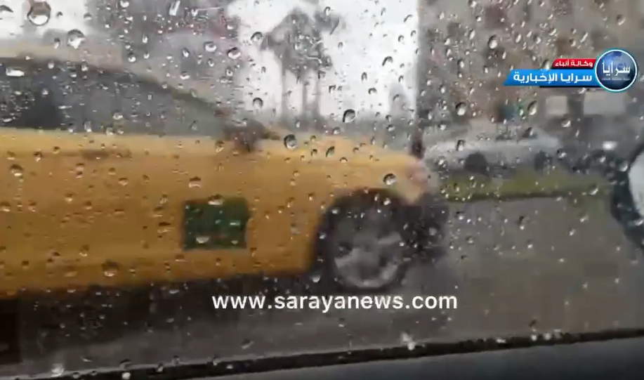 بالفيديو  ..  تساقط غزير للأمطار والبرد في العاصمة عمان 