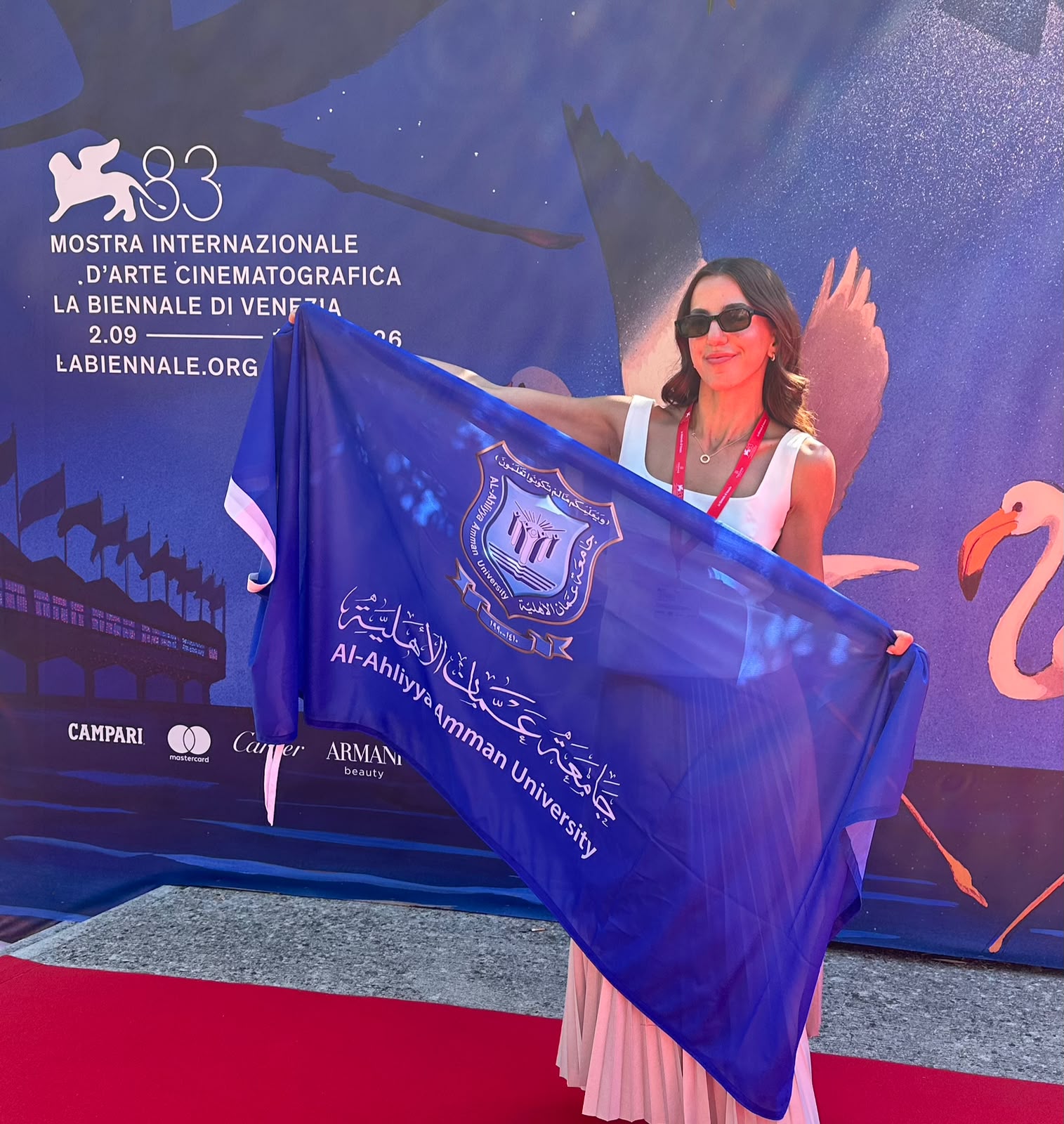 طالبة عمّان الأهلية  (كريستل حبشي ) تشارك بلجنة تحكيم جائزة UNIMED 2026  بمهرجان البندقية السينمائي