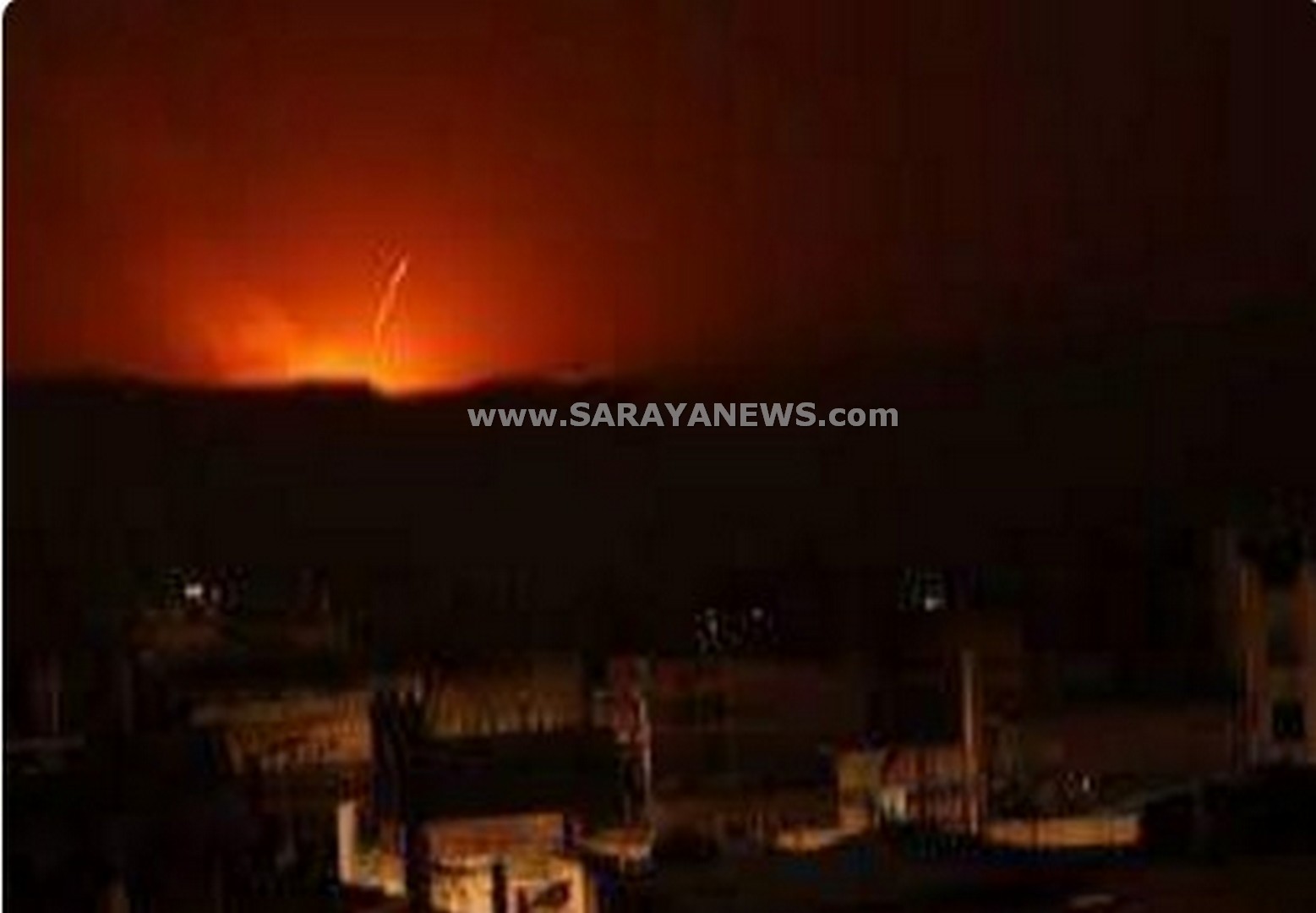 بالصور  ..  انفجارات قوية تهز معظم مناطق اربد مصدرها الاراضي السورية