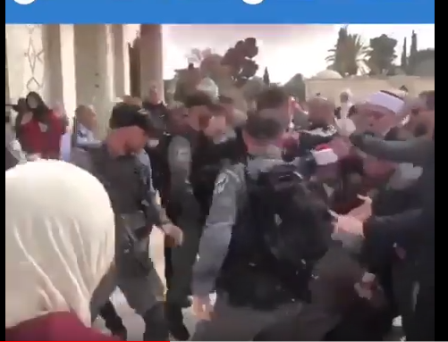 بالفيديو ..  اعتداء عناصر من جيش الاحتلال على مرابطات في المسجد الأقصى يثير غضب مواقع التواصل 