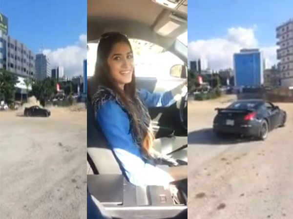 فيديو: فتاة لبنانية تفحط بسيارتها بمهارة توازي الرجال