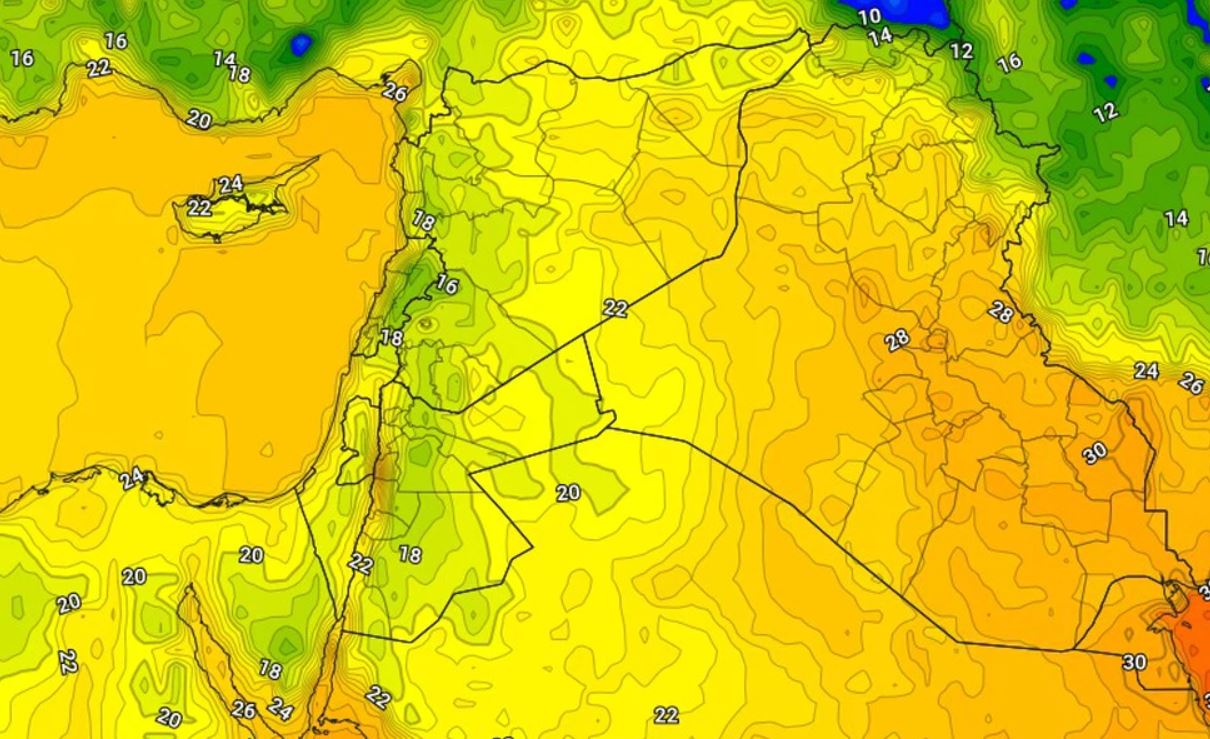 الأردن: درجات الحرارة الصغرى تلامس 14 مئوية الليلة في هذه المناطق