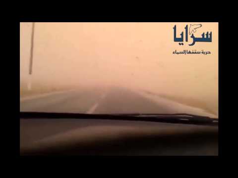 عاصفة رملية على طريق المطار في عمان 