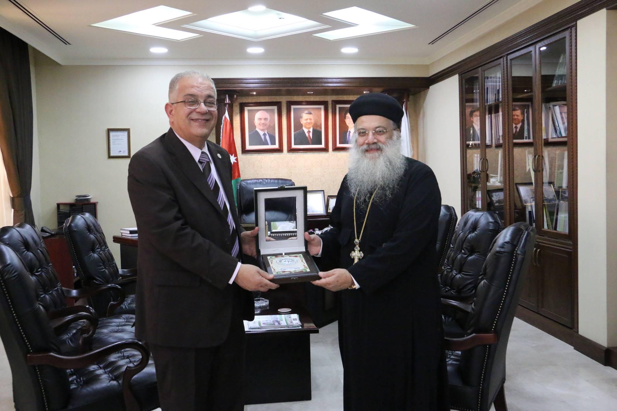 رئيس جامعة الزيتونة الأردنية يستقبل رئيس طائفة الأقباط الأرثذوكس في الأردن