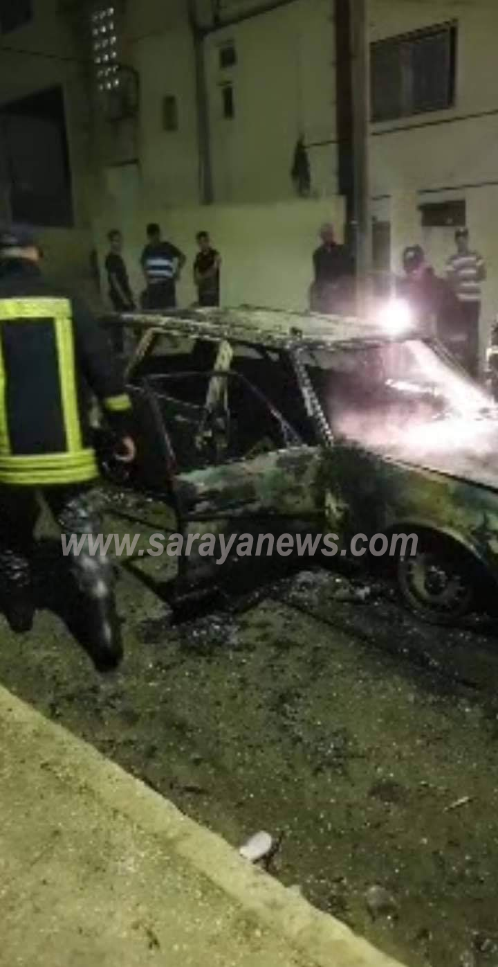 بالصور ..  اربد : مشاجرة جماعية وحرق مركبة في حي التركمان