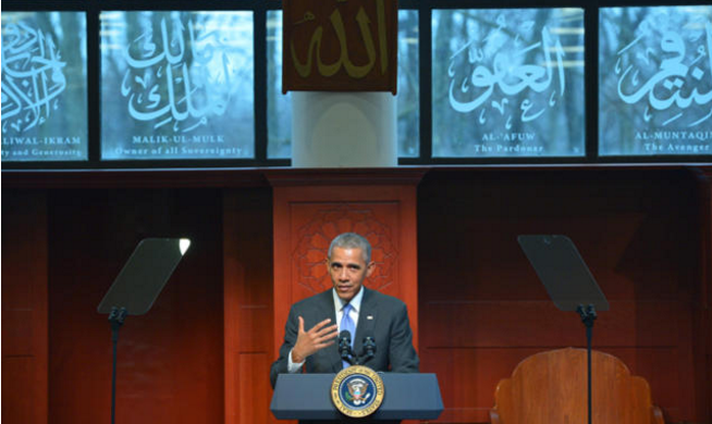 لأول مرة ..  أوباما يزور مسجدا بالولايات المتحدة