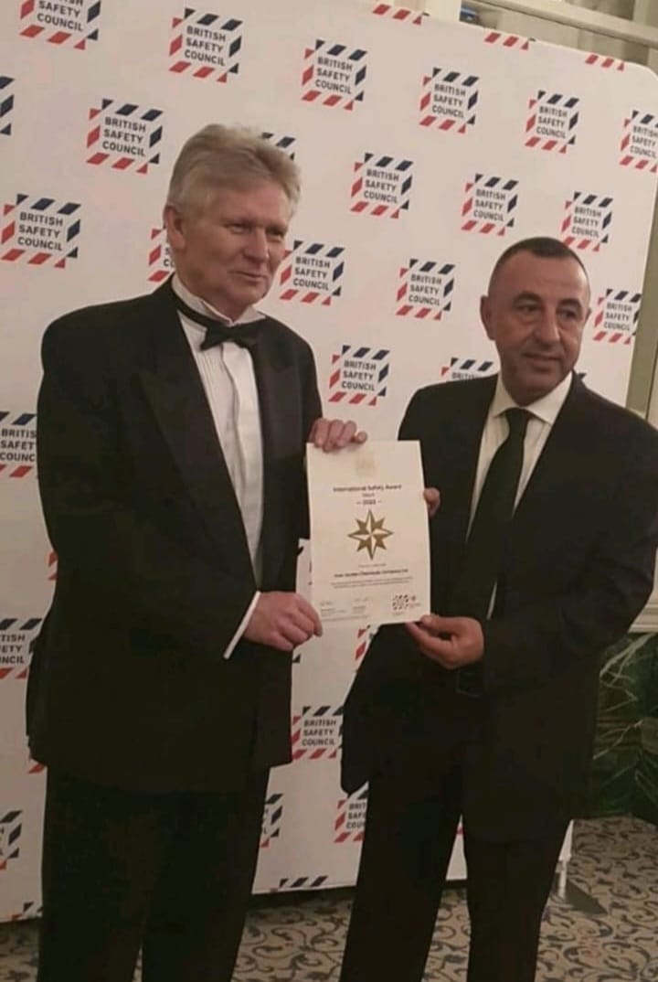 الهندية الأردنية للكيماويات تحصل على جائزة المجلس البريطاني للسلامة الدولية لعام 2023