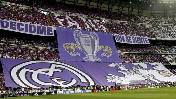 ريال مدريد مهدد بالعقاب بسبب الدخلة  الذي رفعته جماهير الفريق الملكي