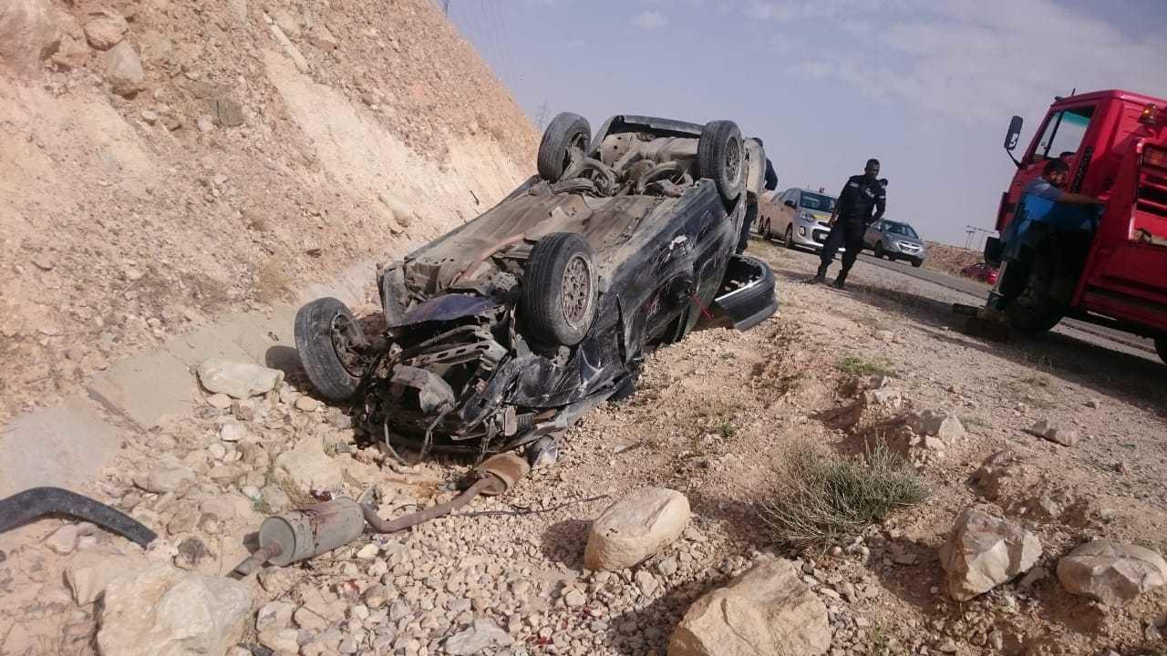 إصابة شخص اثر تدهور مركبة في منطقة جسر سلحوب