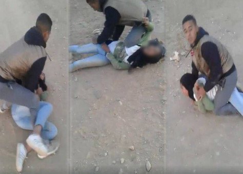 بالفيديو  ..  شاب يحاول اغتصاب فتاة قاصر  و تطلب النجدة وصديقه يوثق الجريمة 