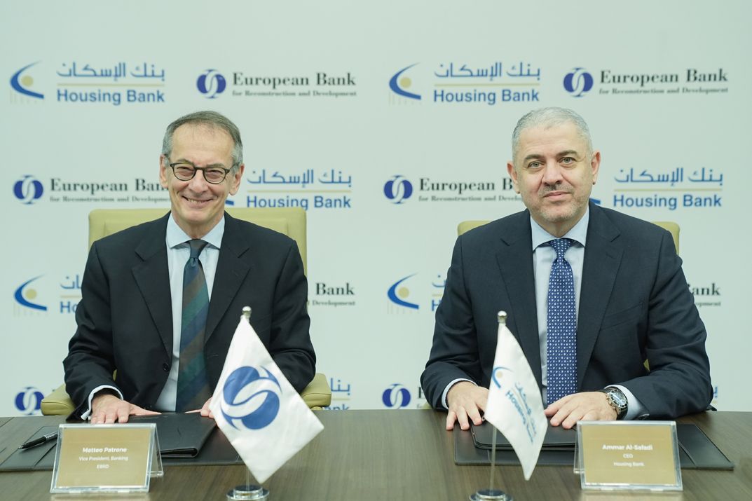 بنك الإسكان يوقع اتفاقية تمويل بقيمة 75 مليون دولار مع البنك الأوروبي لإعادة الإعمار والتنمية لغايات دعم الشركات الصغيرة والمتوسطة في المملكة