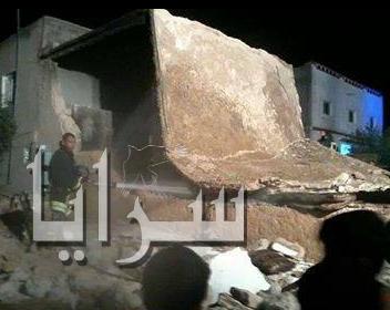 انفجار اسطوانة غاز  يؤدي الى انهيار منزل في اربد