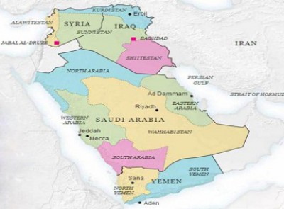 الشرق الأوسط الجديد يحوّل 5 دول عربية الى 14 دولة  ..  صورة
