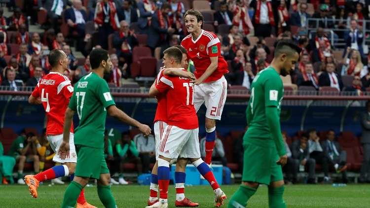 روسيا تكتسح السعودية بخمسة أهداف نظيفة في افتتاح مونديال 2018