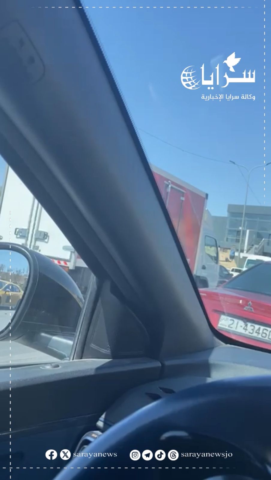بالفيديو  ..  أزمة سير خانقة على أوتوستراد عمّان -الزرقاء اثر حادث سير