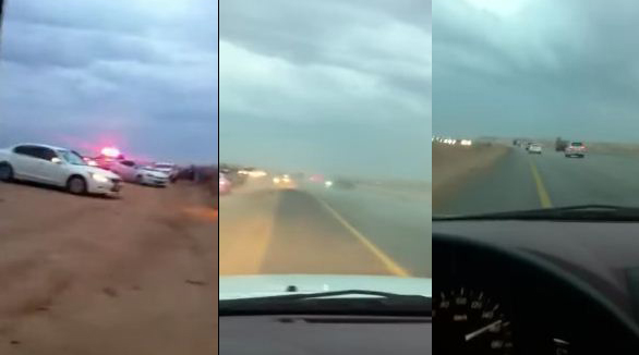 بالفيديو مطاردة مثيرة على طريق سريع في السعودية تنتهي بانقلاب دادسن
