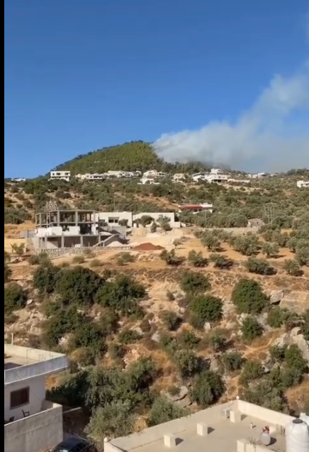 حريق ضخم يندلع بمنطقة حرجية في جرش ..  وفرق الإطفاء تكافح للسيطرة عليه ..  فيديو 