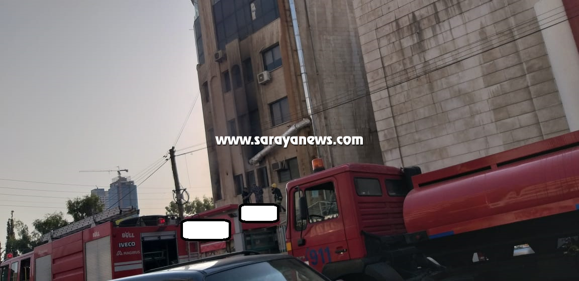 بالصور  ..  حريق محدود في مخبر بجبل الحسين بعمان 