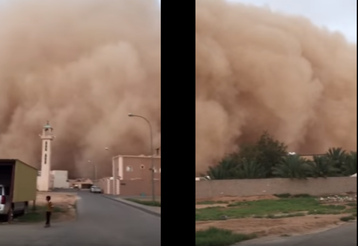 بالفيديو ..  موجات ضخمة من الغبار تجتاح السعودية!!