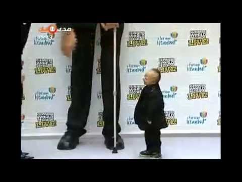 بالفيديو .. اقصر رجل في العالم واطول رجل في العالم