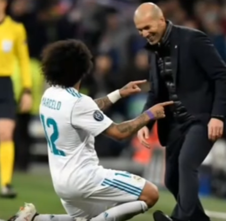 بالفيديو .. شاهد ماذا وقع بين مارسيلو وزيدان في مباراة ريال مدريد وباريس سان جيرمان 