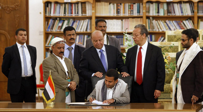 اتفاق بين الرئيس اليمني والحوثيين بعد سقوط صنعاء