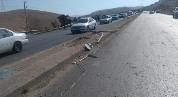 تدهور "قلاب" عند منطقة نزول العدسية باتجاه البحر الميت