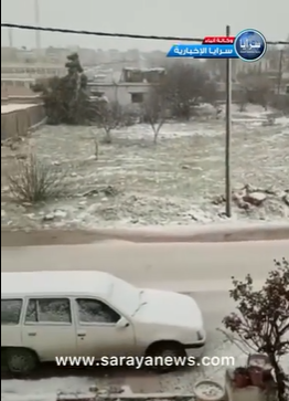 بالفيديو  ..  بدء تراكم الثلوج بمنطقة عبين في محافظة عجلون 