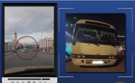 بالفيديو  ..  ضبط حافلة وسائقها الذي عرض حياة مواطنين للخطر 