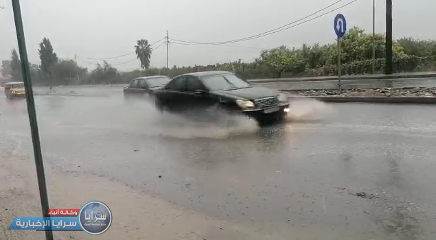 بالفيديو ..  أمطار غزيرة تشهدها الأغوار الشمالية