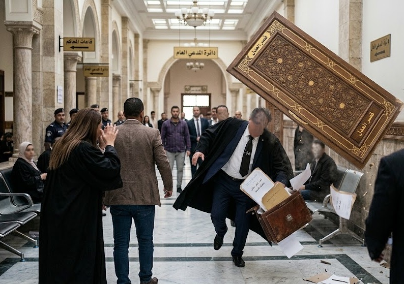  إصابة محامٍ إثر سقوط جزء من ديكور سقف داخل قصر العدل في عمّان