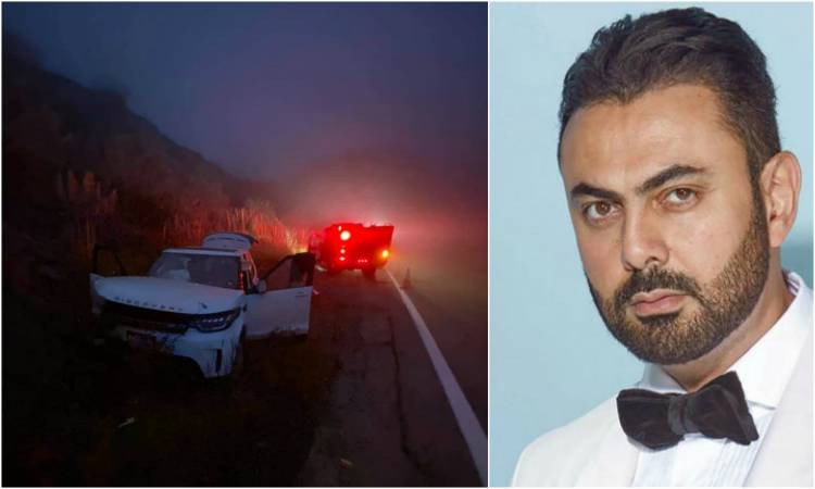 صور  ..  حادث سير لـ محمد كريم فى أمريكا  ..  نجا بأعجوبة