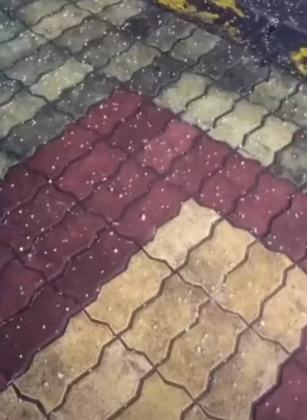 تساقط كثيف لحبات البرد في محافظة إربد ..  فيديو