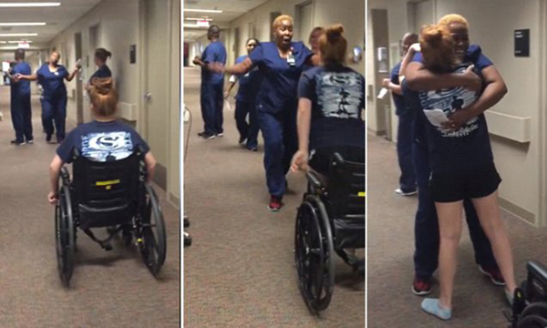 فيديو: فتاة أمريكية تمشي بعد 11 يوماً من الشلل التام